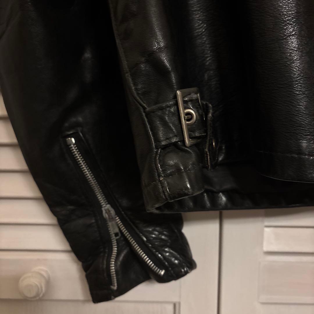 Schott 黒 レザー シングルライダースジャケット