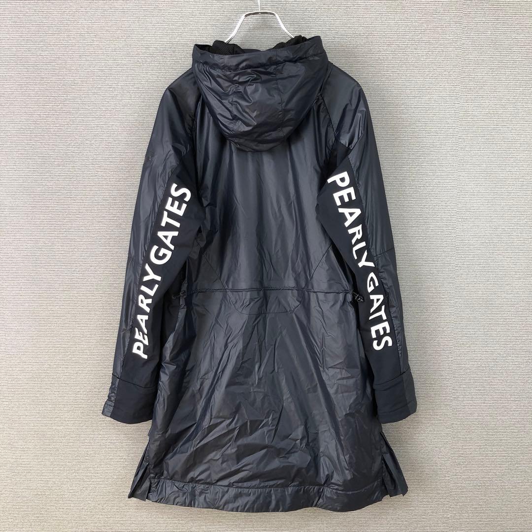 PEARLY GATES ロゴ ロング フーディコート 1 ネイビー