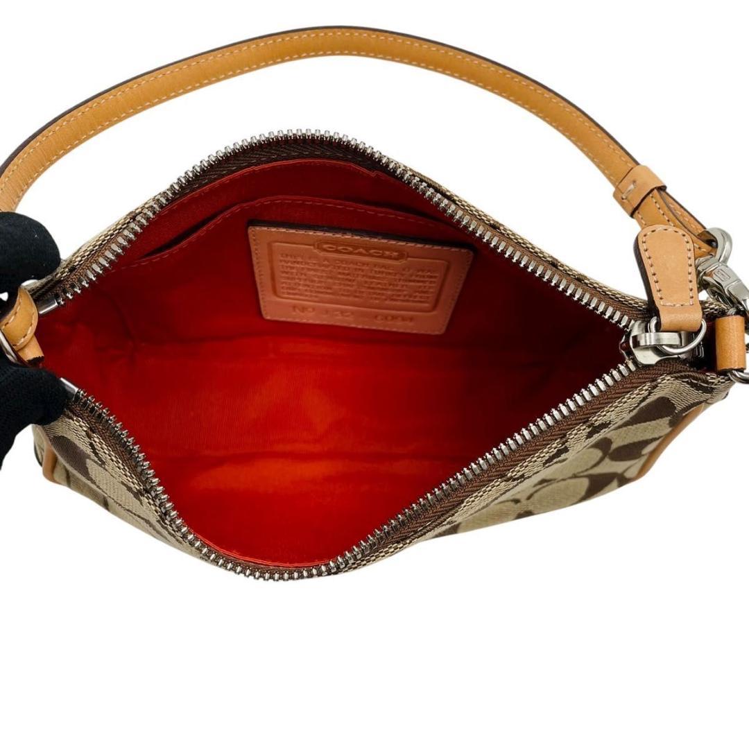 美品 コーチ ショルダーバッグ アクセサリーポーチ キャンバス 6094