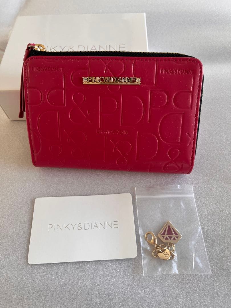 PINKY&DIANNE カヌレ L字ファスナー 二つ折り財布 フーシャピンク