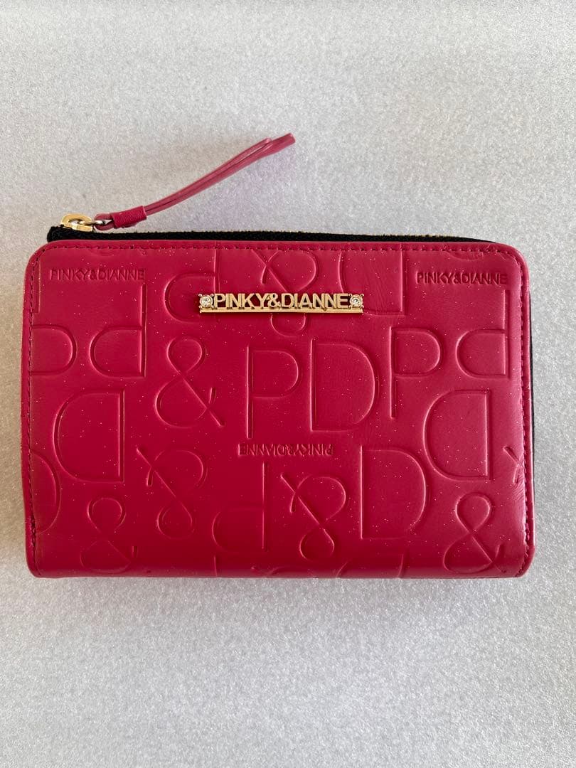 PINKY&DIANNE カヌレ L字ファスナー 二つ折り財布 フーシャピンク