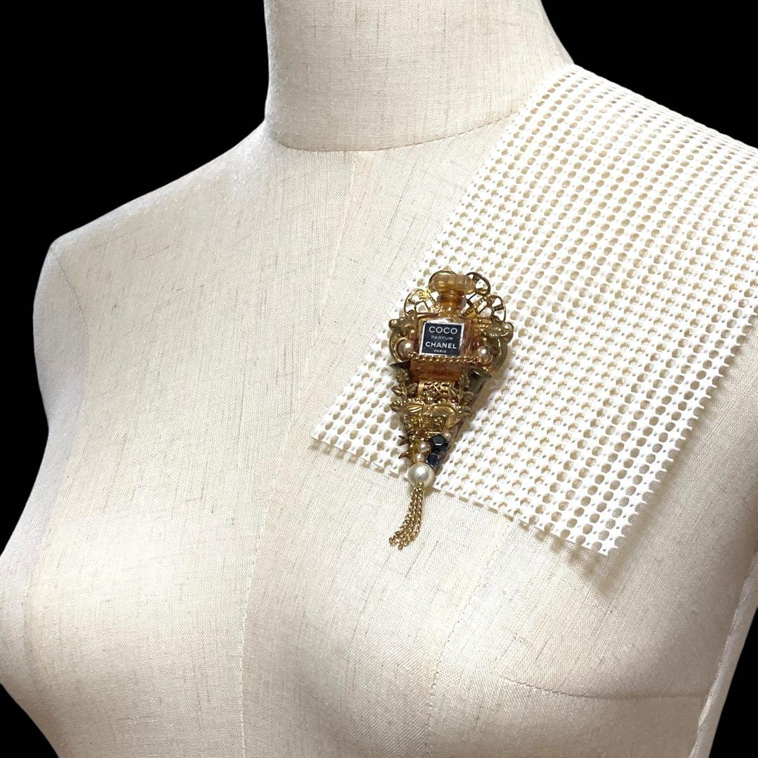 希少　CHANEL ヴィンテージ　ブローチ　パルファム　パール　エンジェル