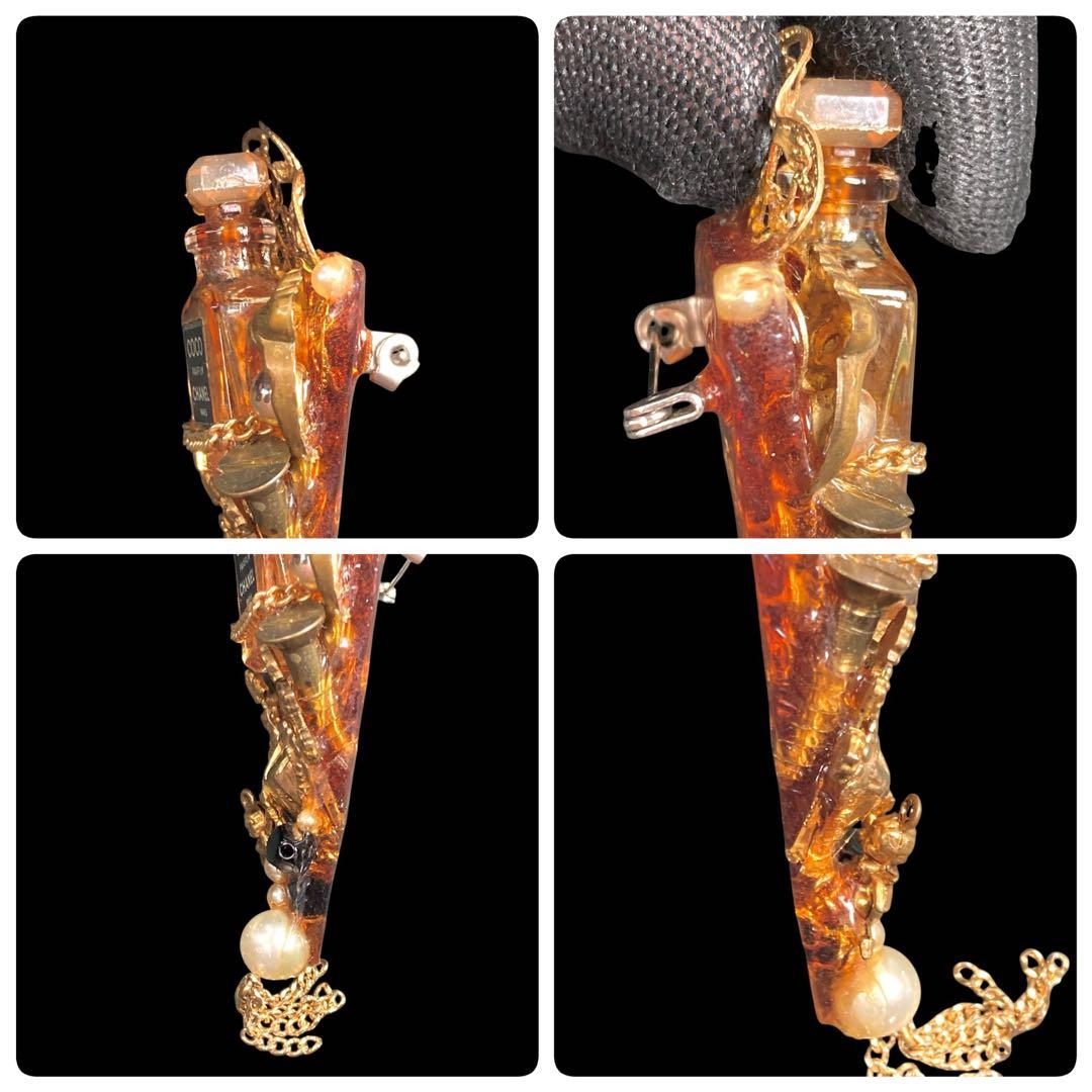 希少　CHANEL ヴィンテージ　ブローチ　パルファム　パール　エンジェル