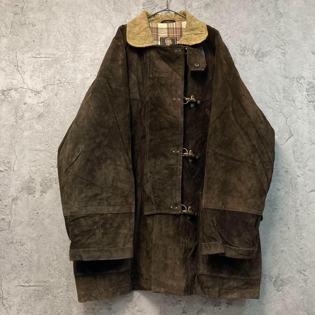 ☆ユーロ古着☆【ファイヤーマンジャケット 本革 スエード】メンズ2XL