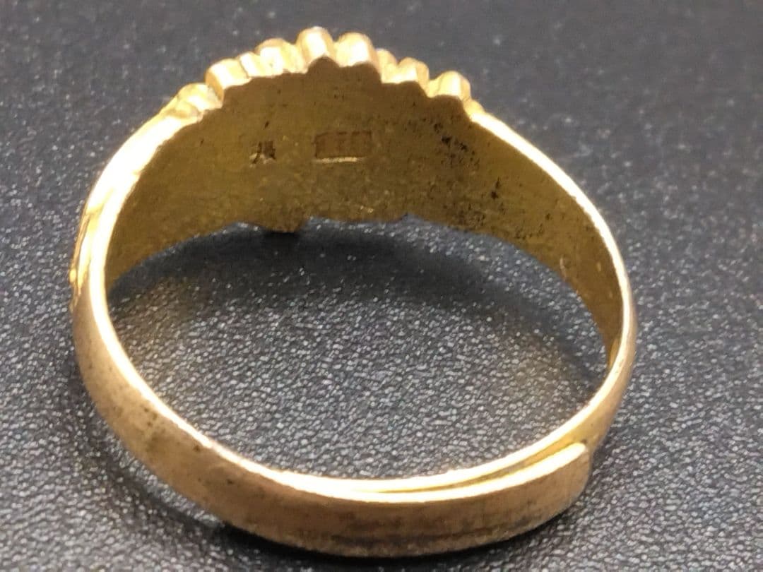 O*i様 【伝統工芸】日本 アンティーク 彫金 高彫 純銀 金張 指輪 ゴールド