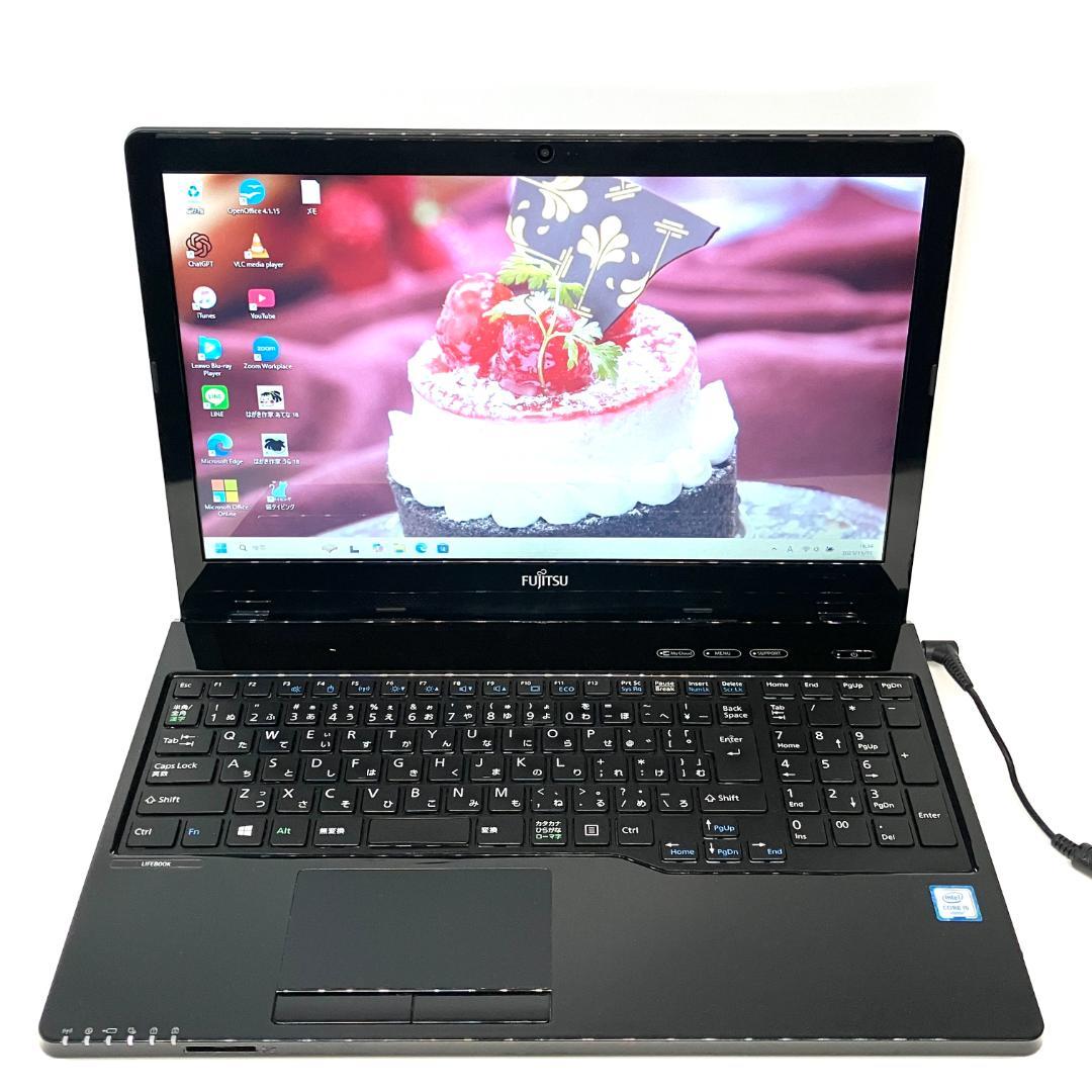 ♪仕事に趣味にサクサク快適♪上美品ブラック★ブルーレイ カメラ付きノートパソコン