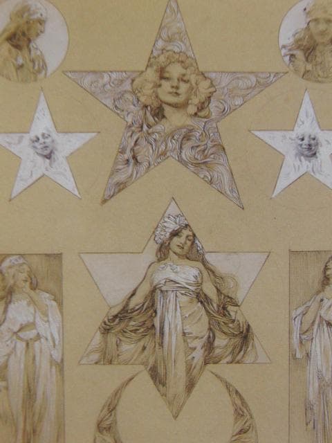 アルフォンス・ミュシャ、「装飾人物集」図27のための素描、