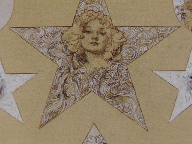 アルフォンス・ミュシャ、「装飾人物集」図27のための素描、