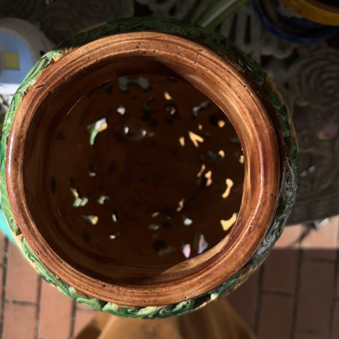 宋磁 宋三彩 中国 宋代 透かしあり 唐三彩