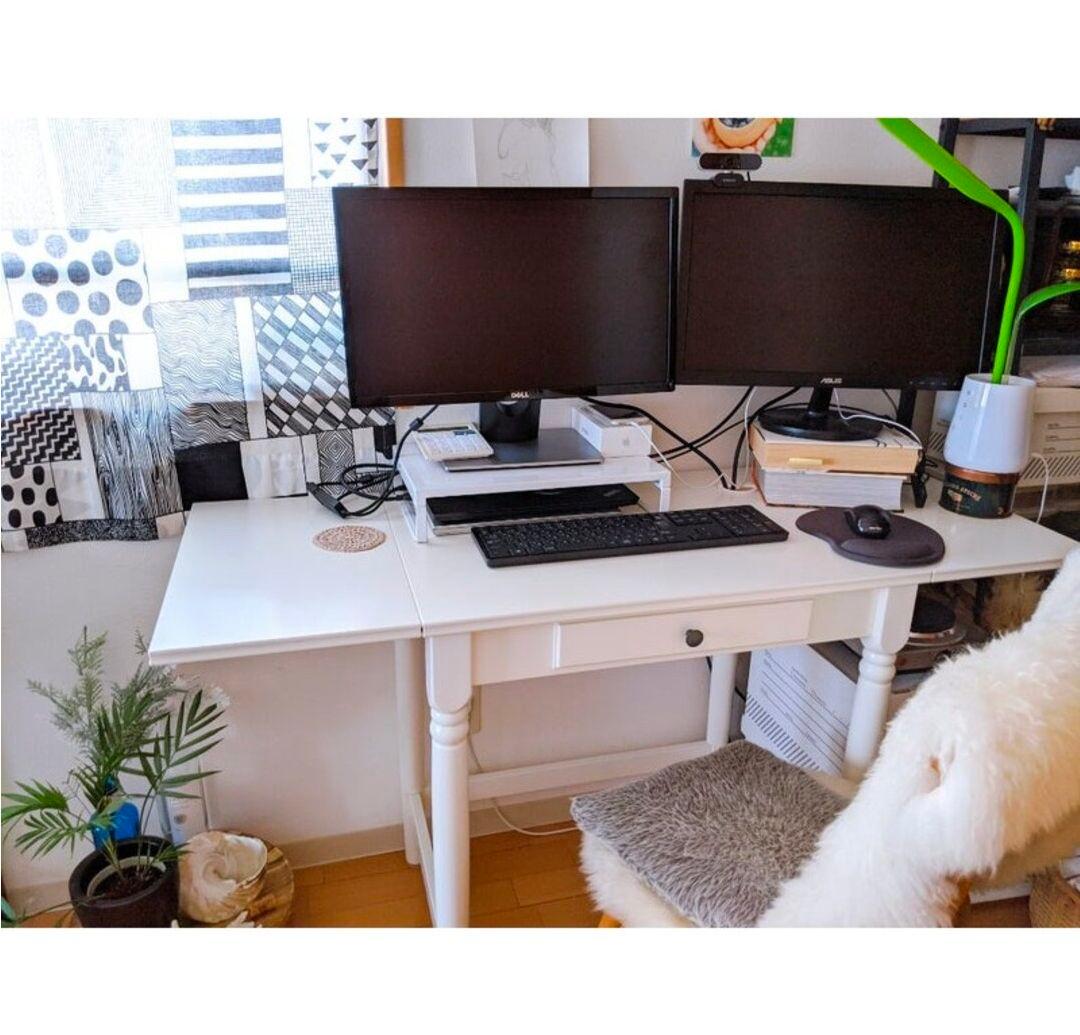 【すまいる】IKEA INGATORP インガートルプ　伸長式テーブル