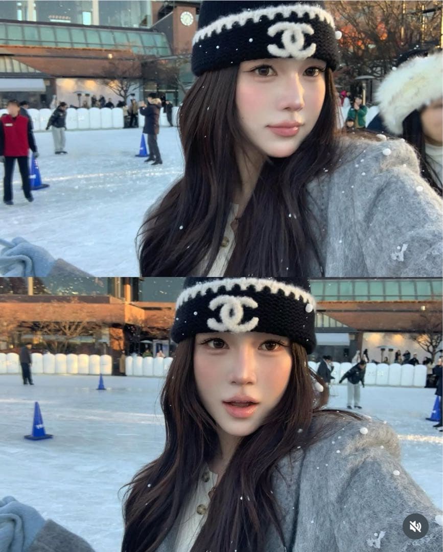 値下げ！新品未使用　シャネル　ニット帽　黒白　CCマーク 超希少