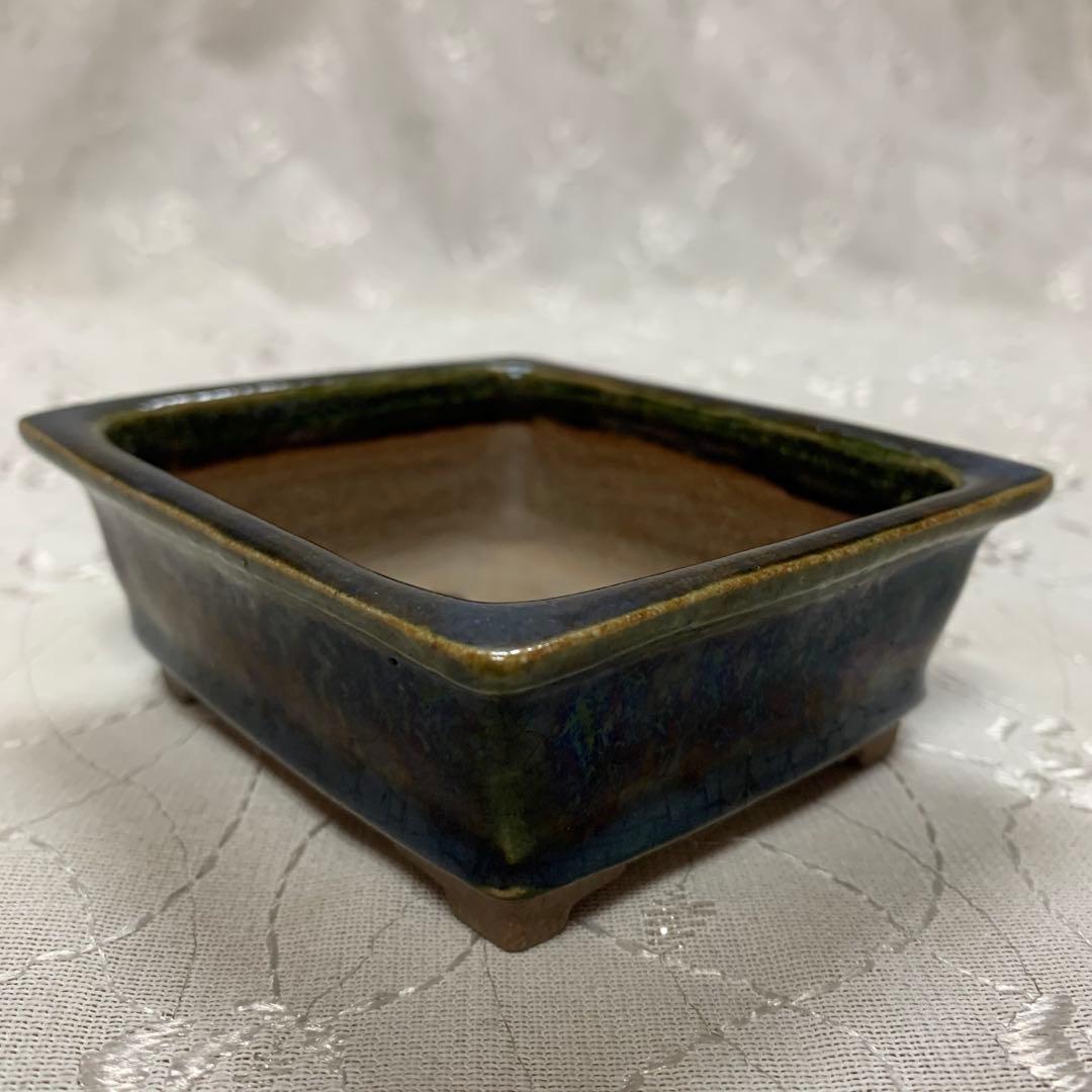 落款有り　盆栽鉢　長方