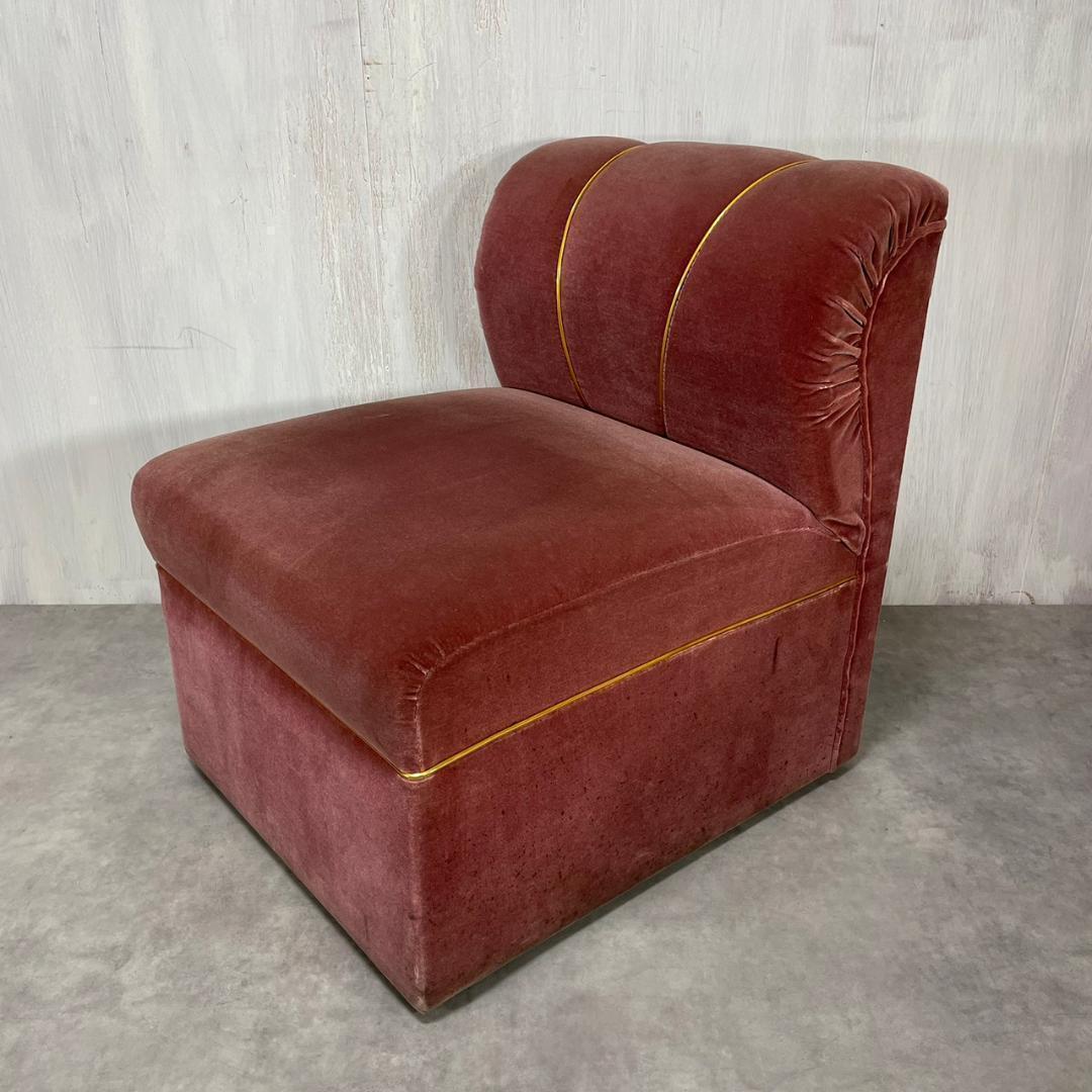 TiTi！ヴィンテージ モケット ピンクパープル ソファ 業務用 レトロ