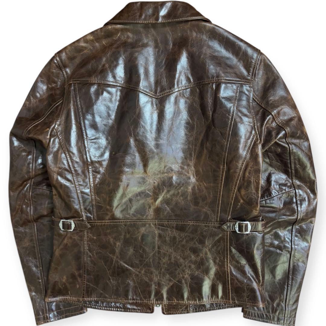 雰囲気抜群 CIDU 復刻 レザー スポーツジャケット デカTALON サイズM