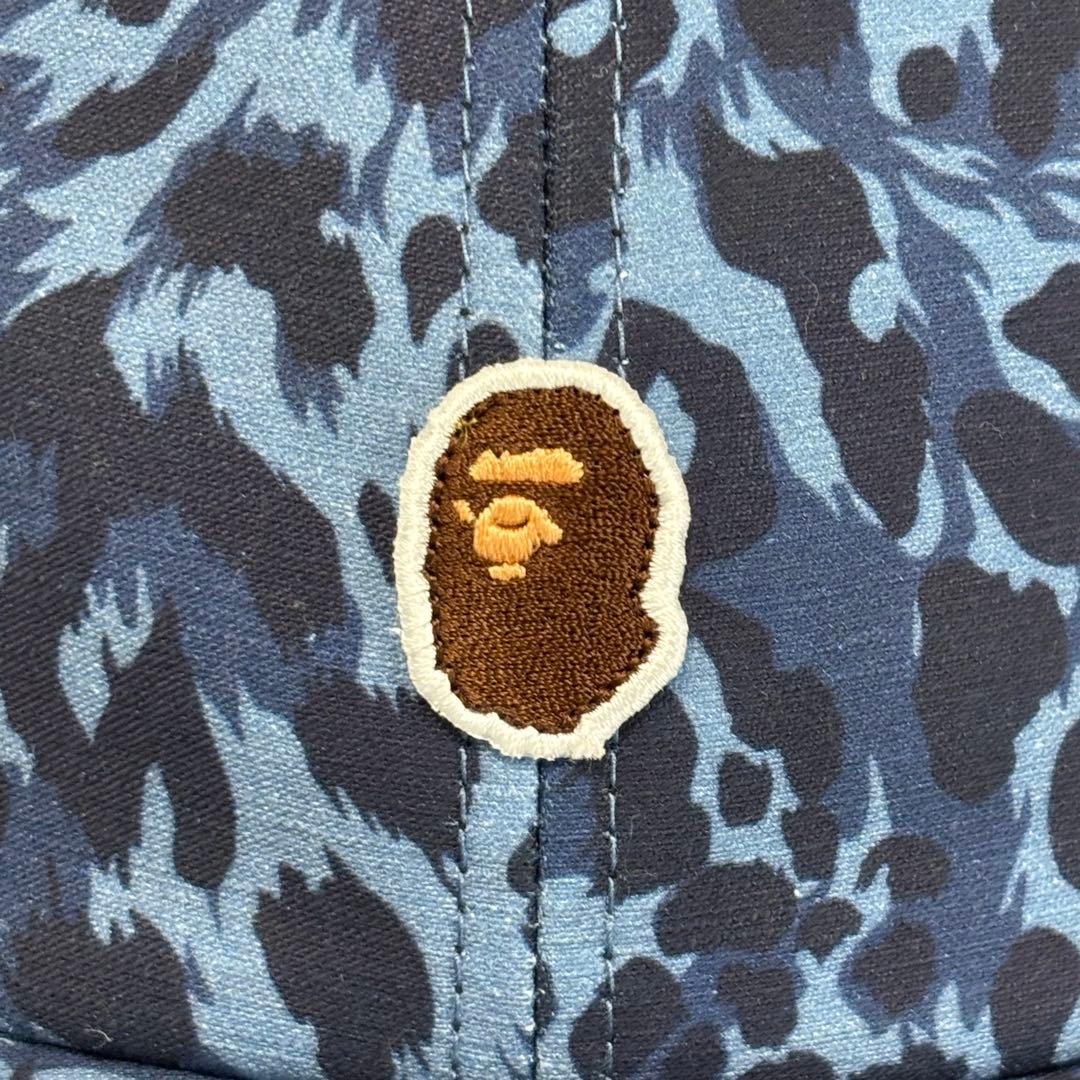 APE エイプ カモフラ キャップ 豹柄 レオパード フリーサイズ ブルー