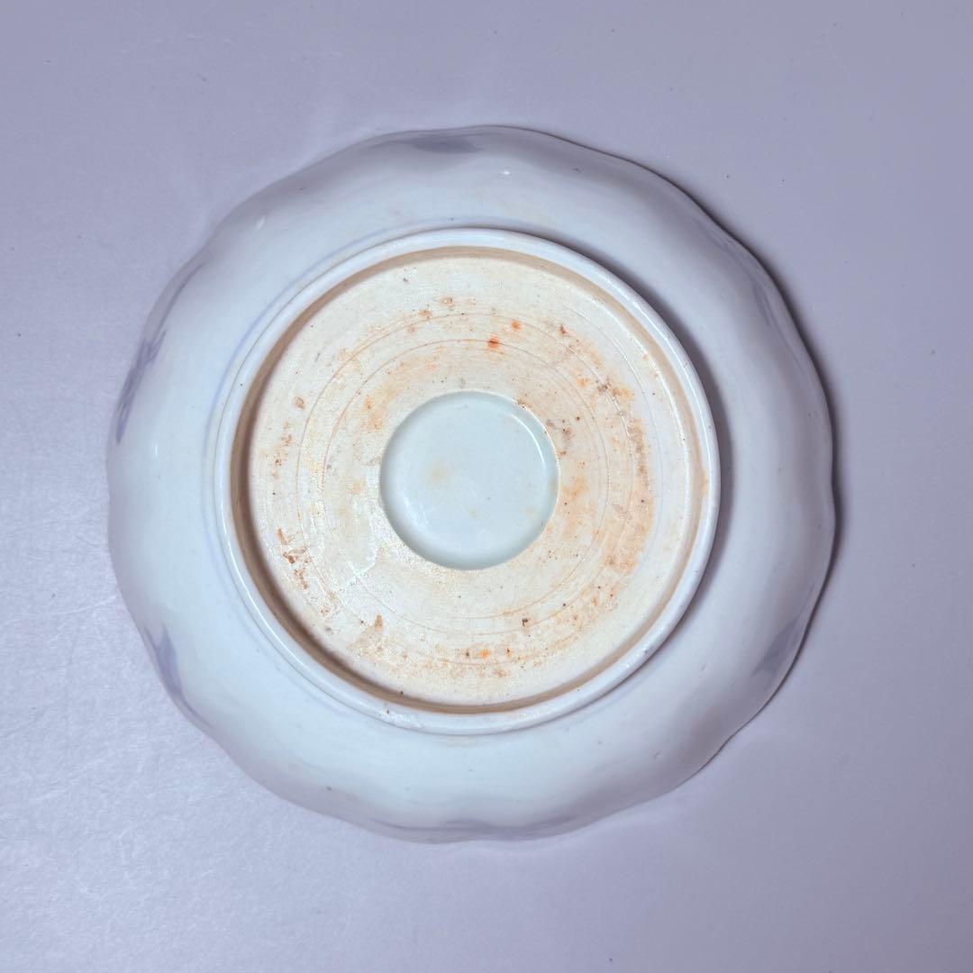 江戸後期～明治期　色絵人物図なます皿　5枚　珍しい絵付　蛇の目高台