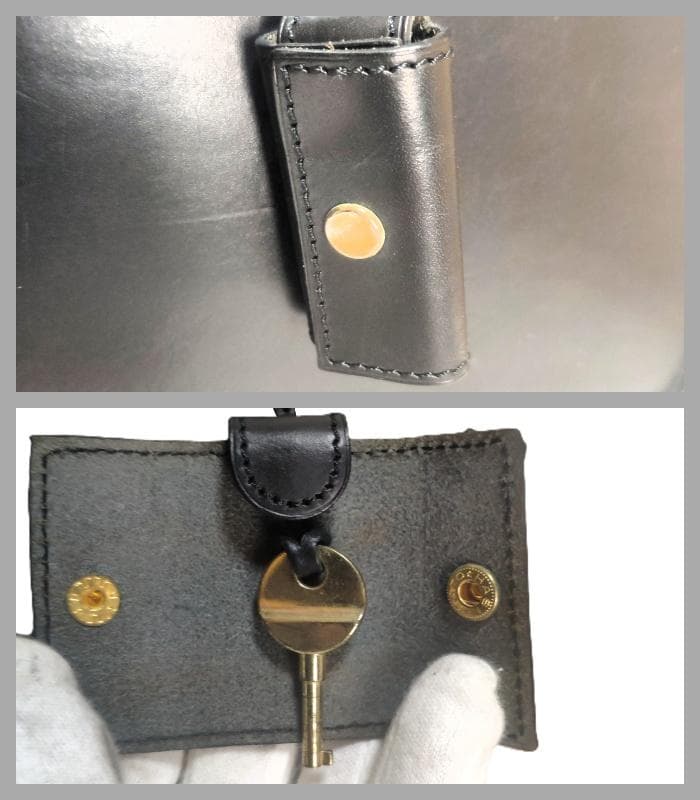 万双 ダレス バック 二つマチ カギ ブライドルレザー ビジネス ブリーフ 本革