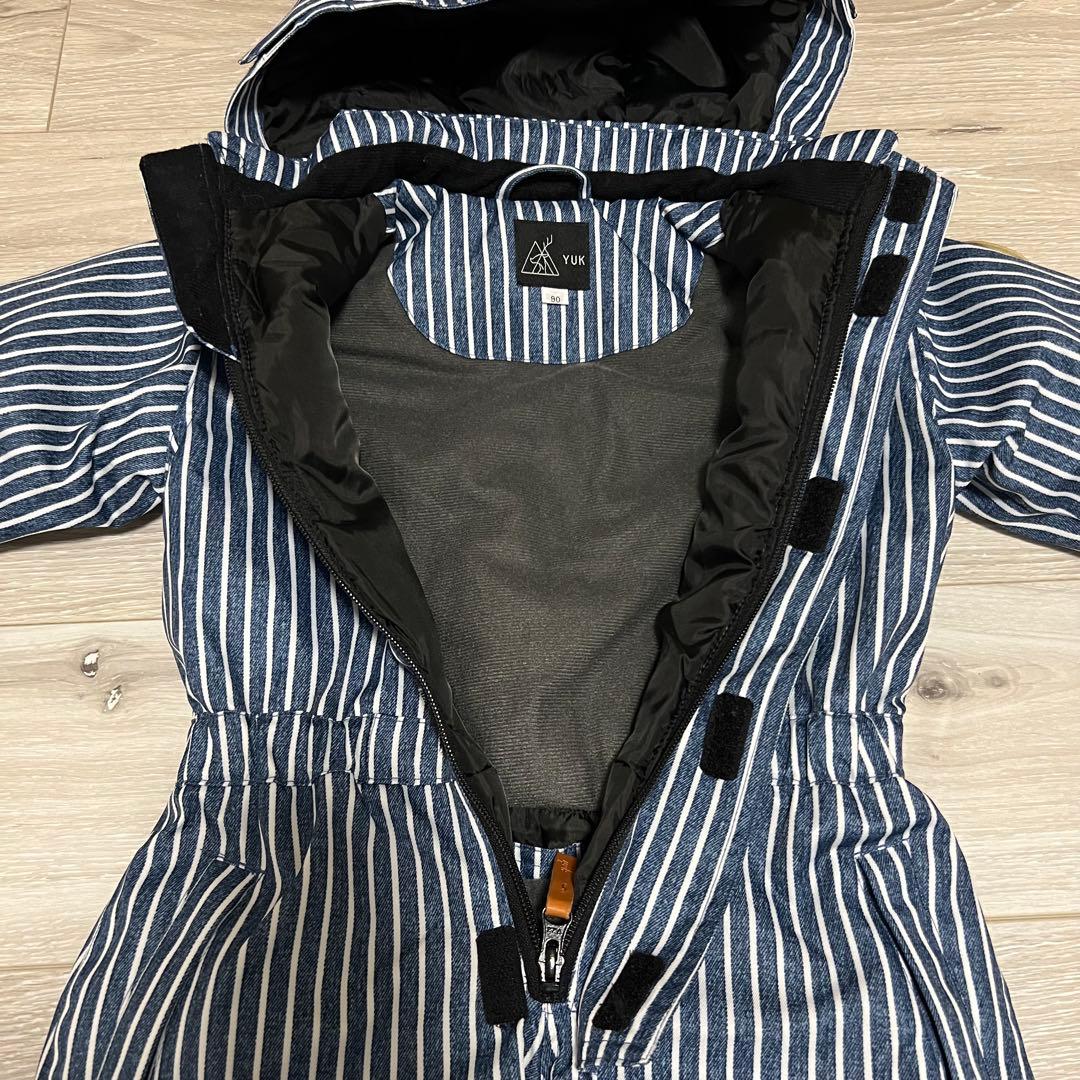 【美品】yuk ユック　スキーウェア　つなぎ　ヒッコリー　サイズ90 男の子