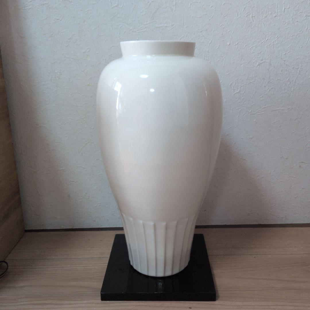 白磁面取壺　山本伸之　約37センチ