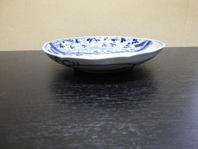 伊万里　花唐草染付中皿　江戸時代　MA296