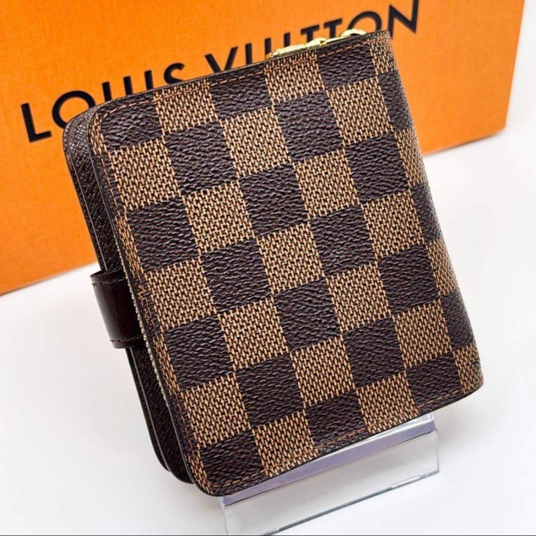 ルイヴィトン ダミエ コンパクトジップ 二つ折り財布 財布 ジッピー 