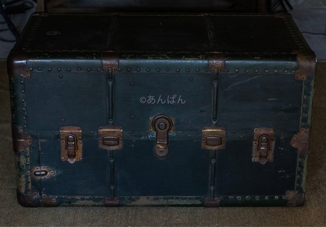 アンティーク ヴィンテージ US レトロ 船舶トランク 什器 バッグ　トランク