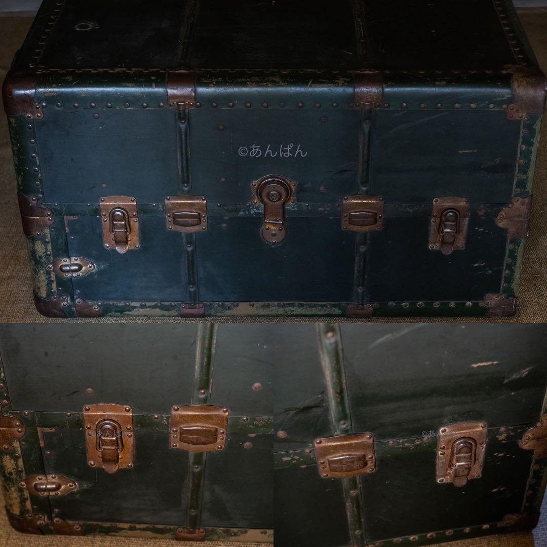 アンティーク ヴィンテージ US レトロ 船舶トランク 什器 バッグ　トランク