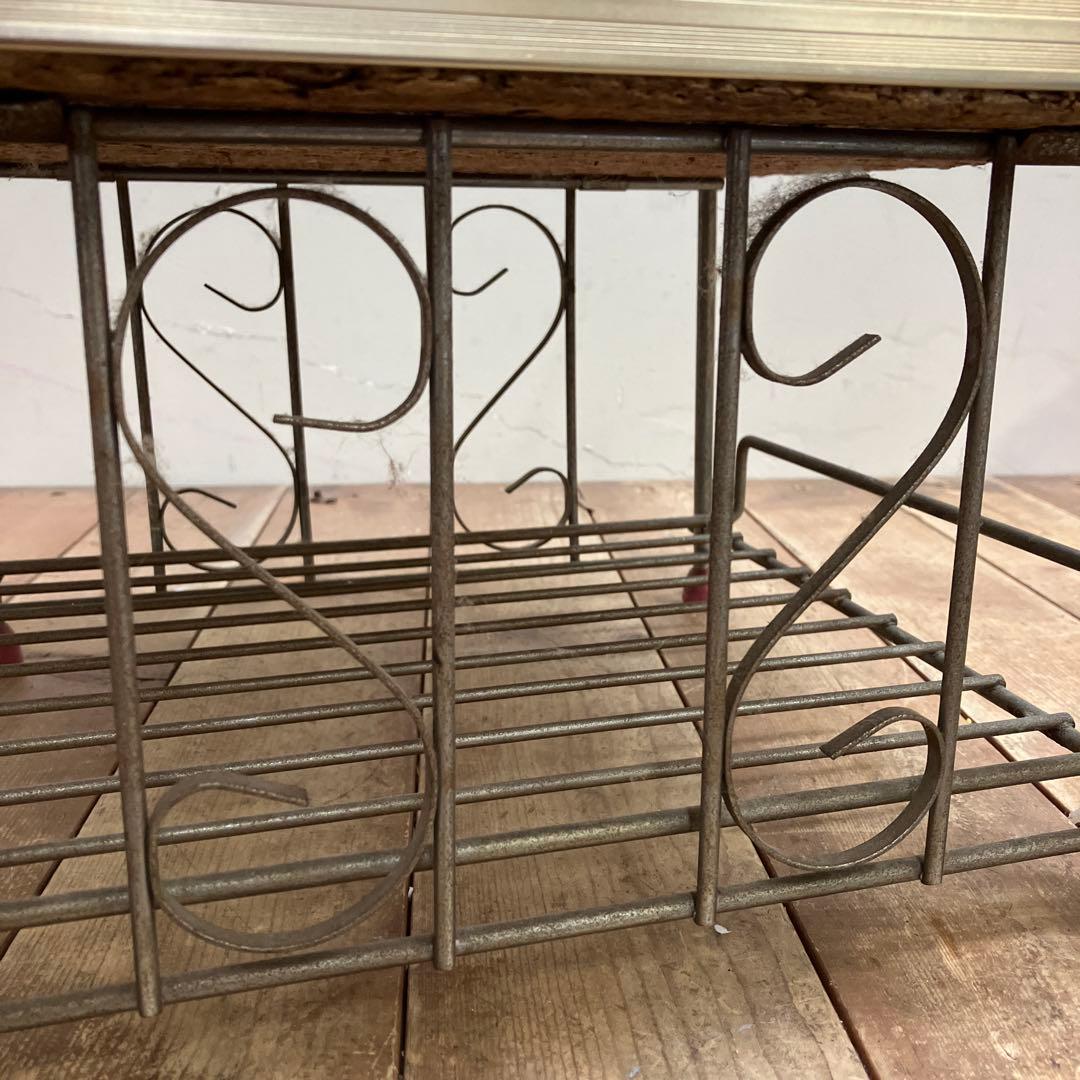 A-3 昭和レトロ ニホンハナコ マガジンラック付 サイドテーブル ピンク