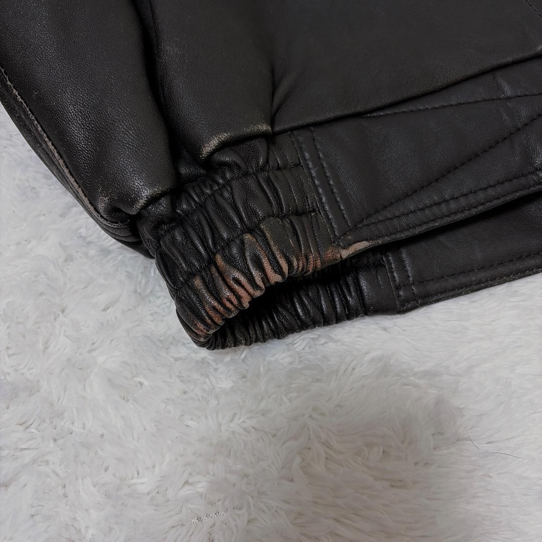 【希少】 Leather Jacket 黒 ライダース レザー ベンチレーション
