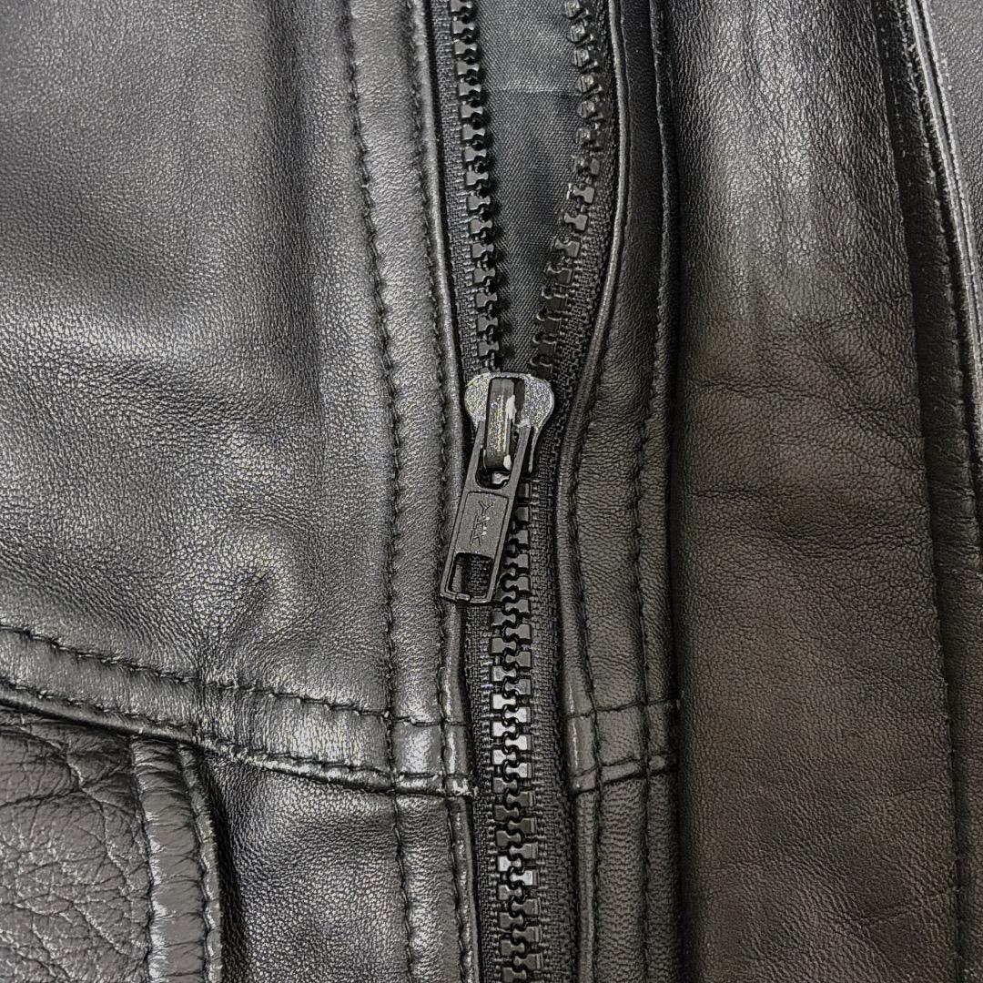 【希少】 Leather Jacket 黒 ライダース レザー ベンチレーション