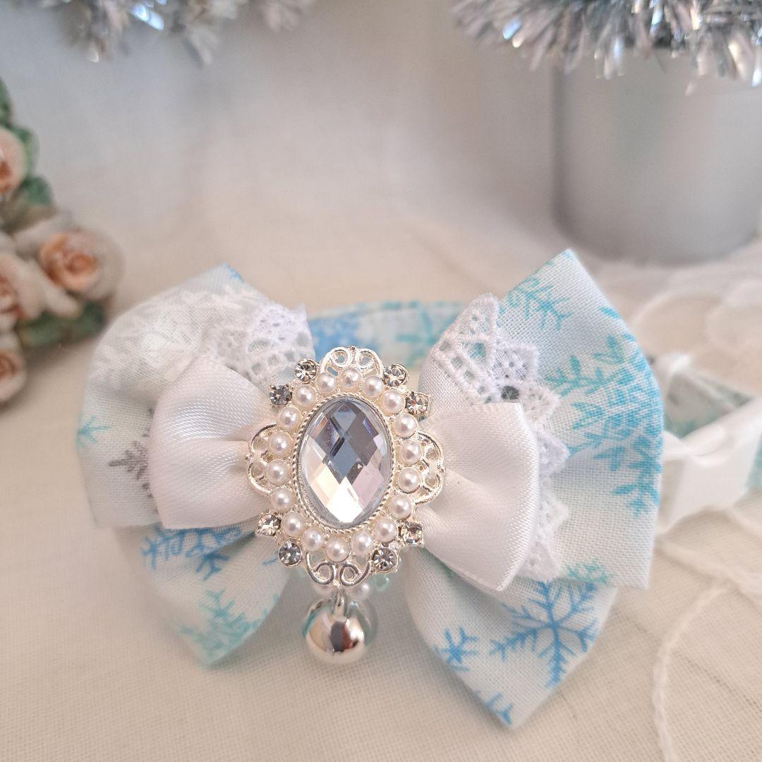 スノーフレーク(ホワイト)わんちゃん猫ちゃん用首輪