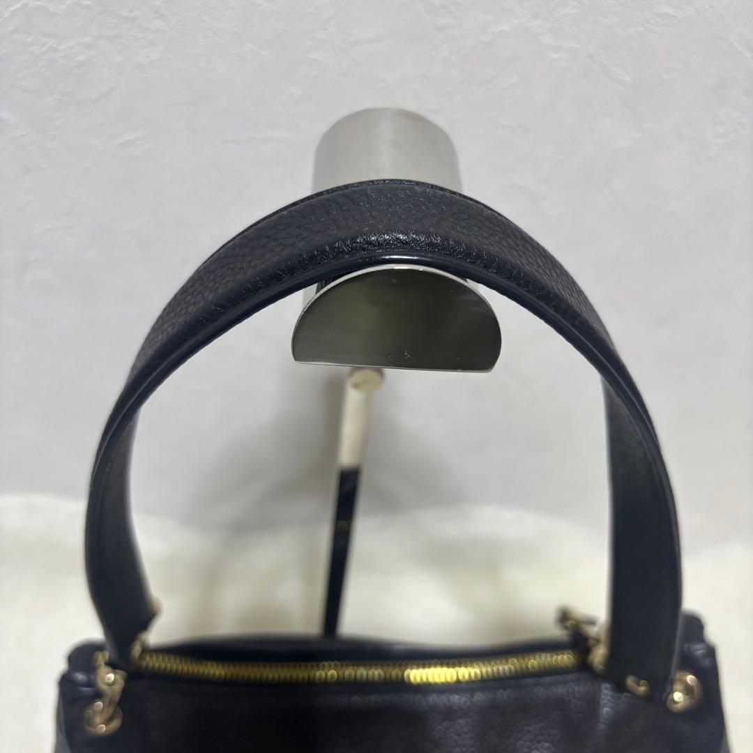 【美品】コーチ ワンショルダーバッグ レザー ブラック ゴールド金具 2way