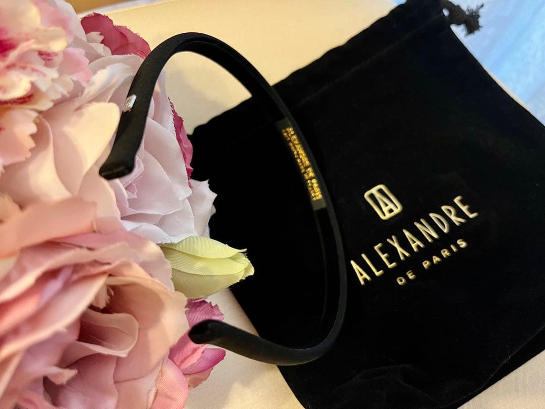 ALEXANDRE DE PARIS ブラック カチューシャ