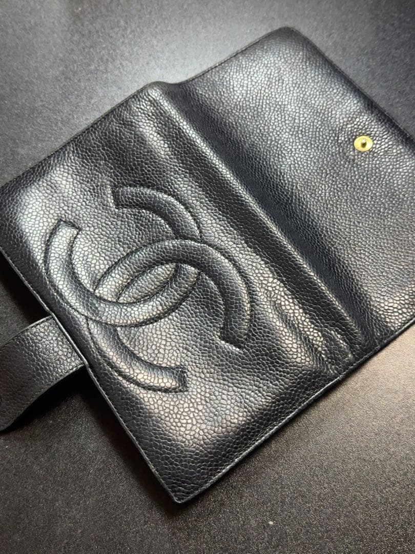 CHANEL 長財布 キャビアスキン ココマーク レディース 二つ折り 財布