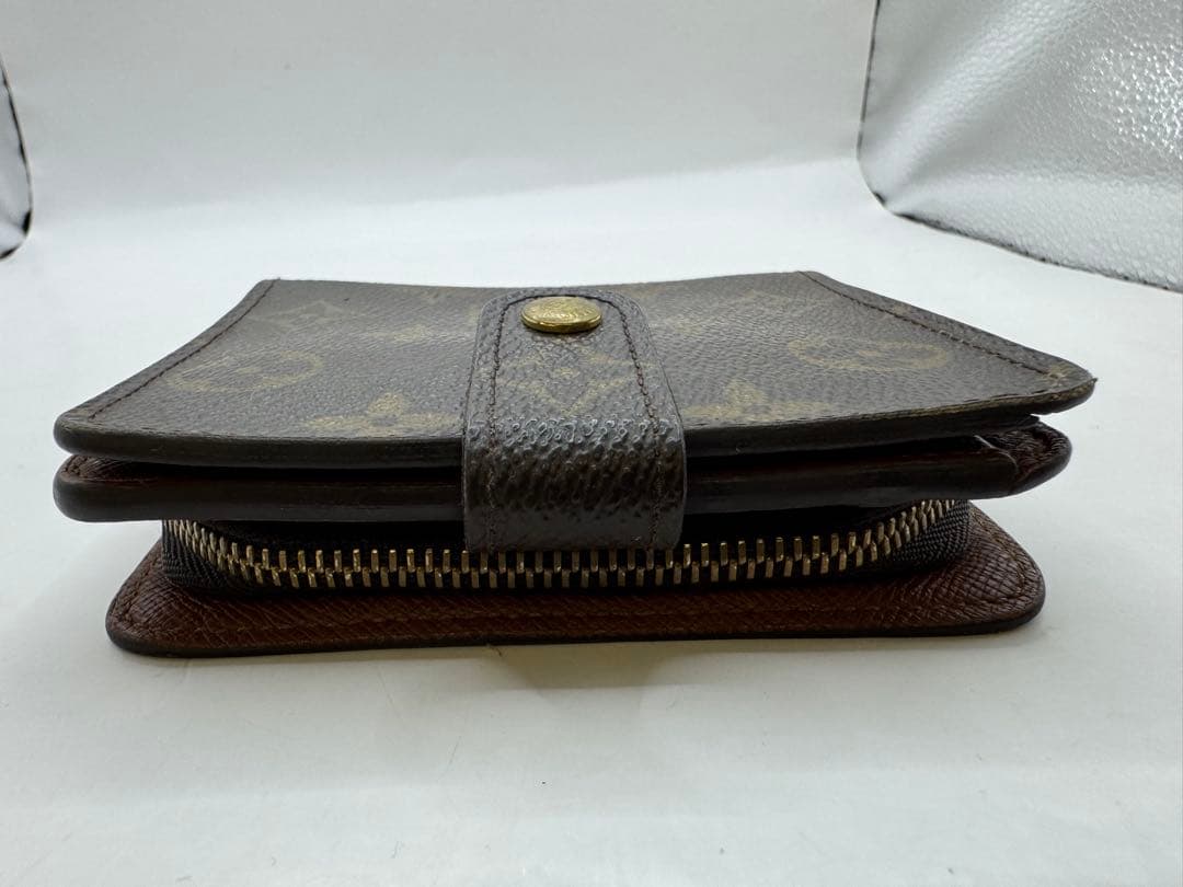 ルイヴィトン モノグラム コンパクトジップ 二つ折り 財布 茶色