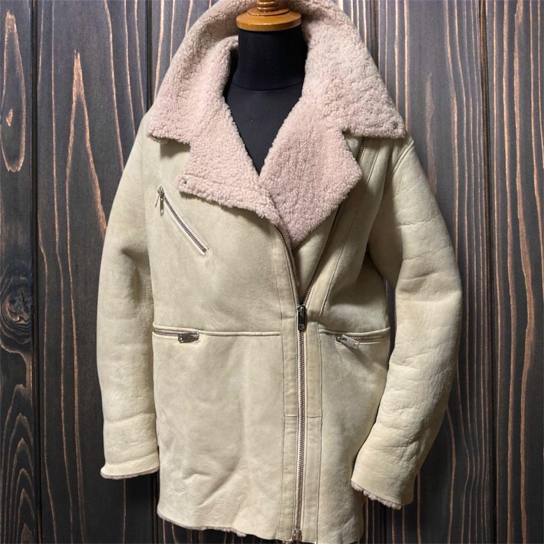 DIESEL ディーゼル 本革 ムートンコート レザージャケット 羊革