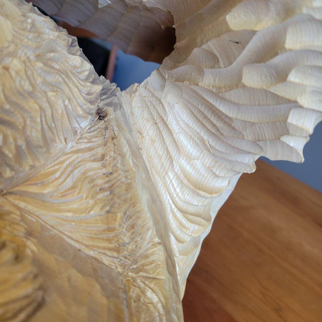 【匿名発送】木彫りの熊　親子熊　木工品　工芸品　置物　熊2匹　電話台　未使用