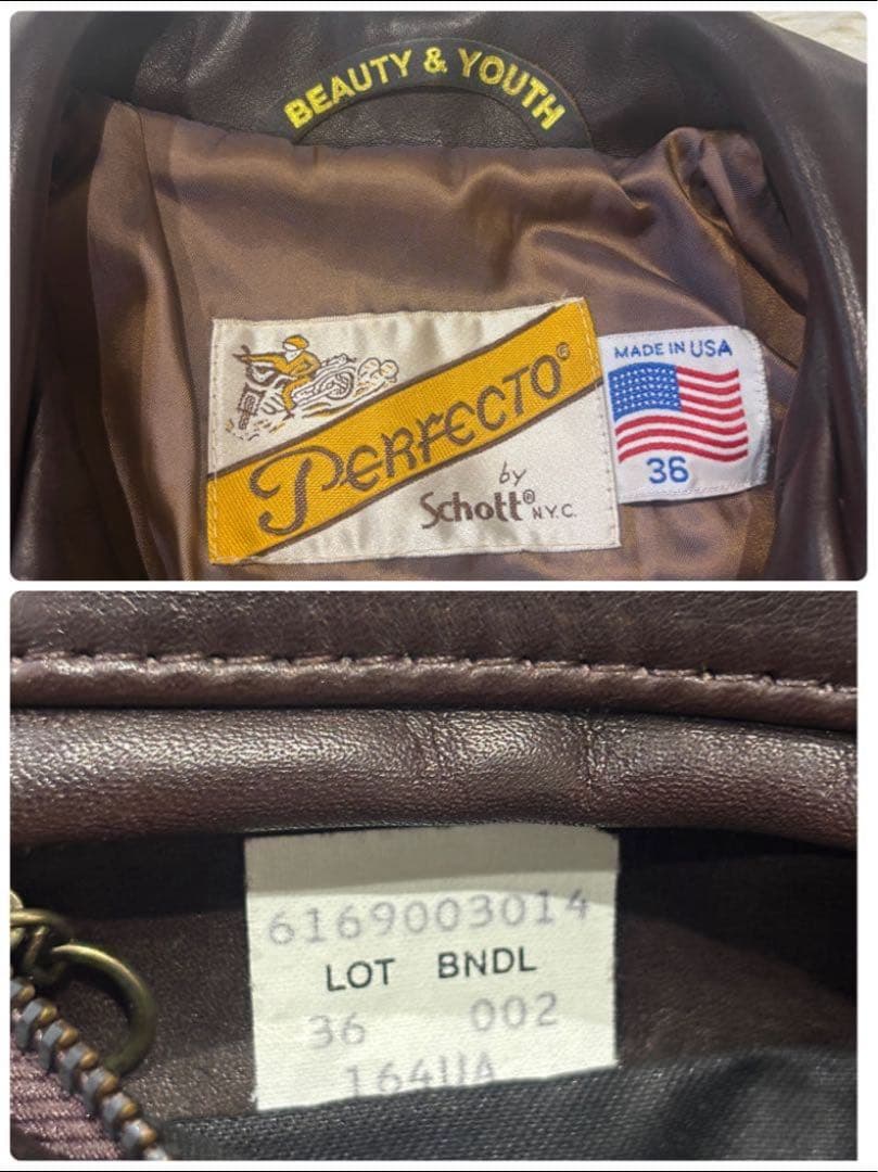 【美品】ショット ユナイテッドアローズ別注 シングルライダース ジャケット 36