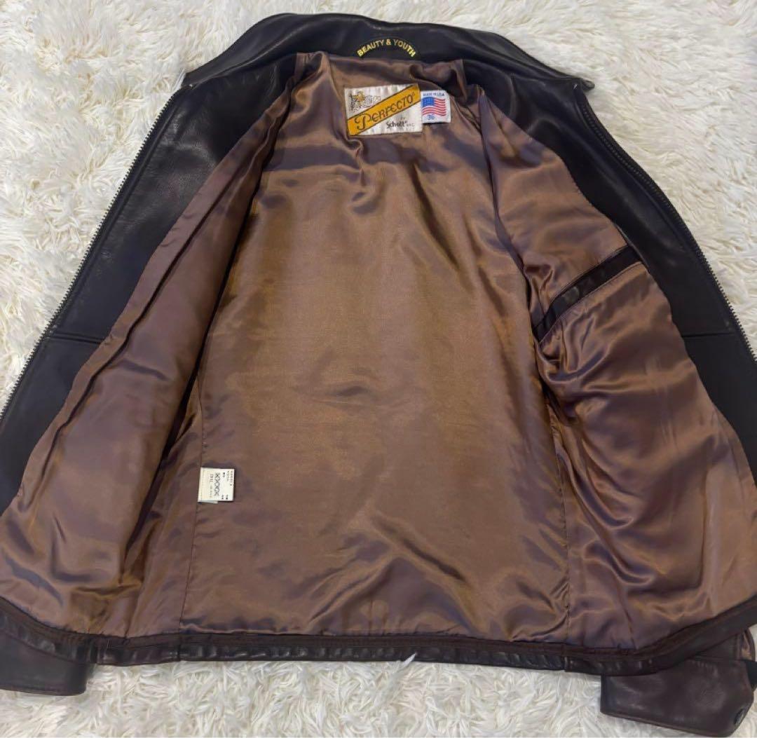 【美品】ショット ユナイテッドアローズ別注 シングルライダース ジャケット 36