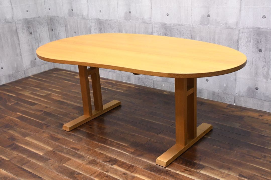 EBK59 飛騨産業 キツツキ NF388 ビーンズ型ダイニングテーブル