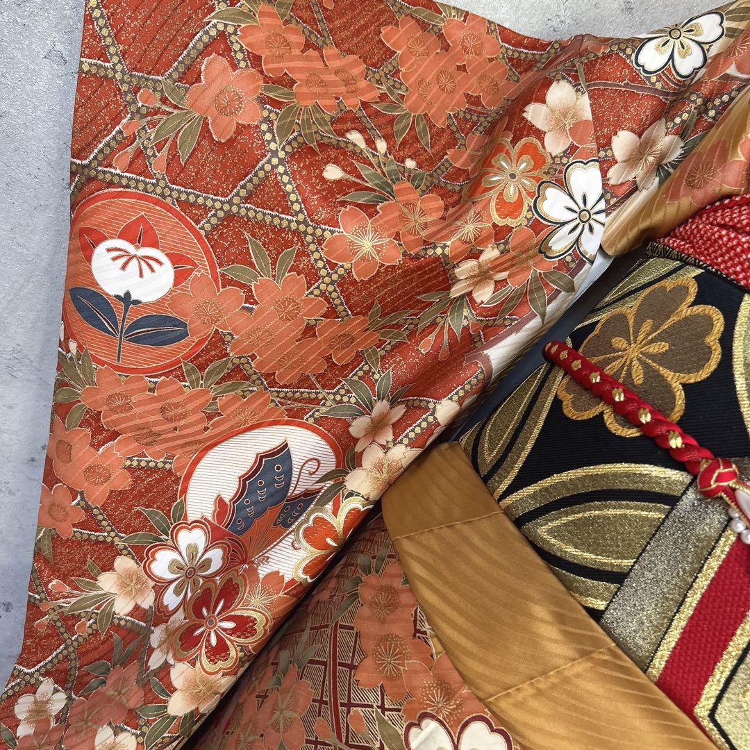 振袖　フルセット　正絹　古典柄　華やか　成人式　２０歳　ふりそで　m5