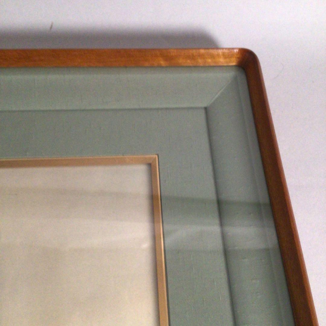 No3770 額装　在銘　紫水　月に千鳥図　日本画　10号　絹本　古画　送料無料