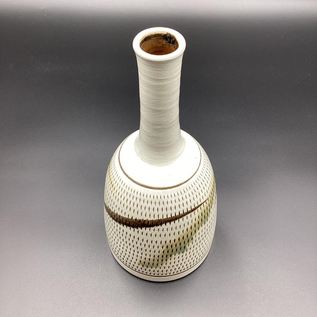 小石原焼　花入れ　飛カンナ　鶴首花入　新品　箱無し