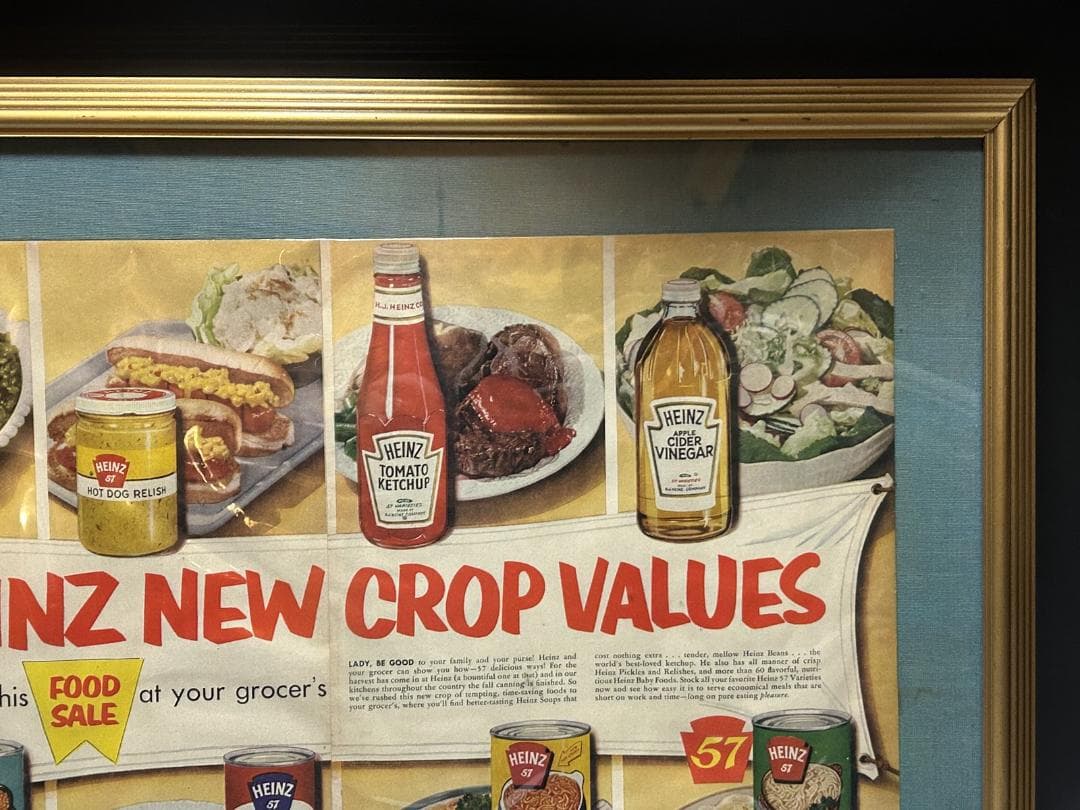 HEINZ ケチャップ　広告アート額縁 インテリア ビンテージ LIFE　雑誌