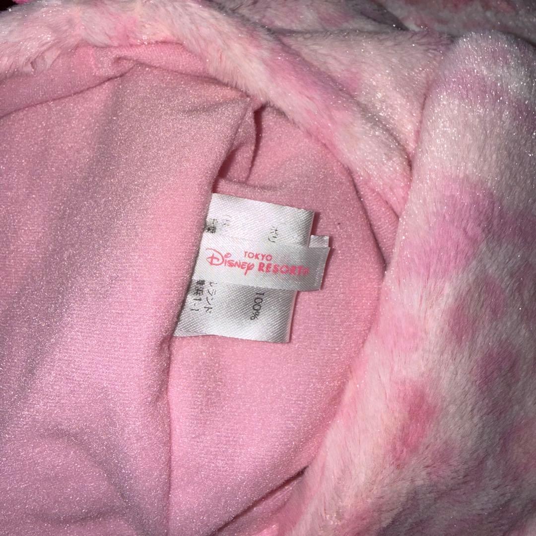 ディズニー ヒョウ柄キャップ ミニー ピンクマフラーキャップ