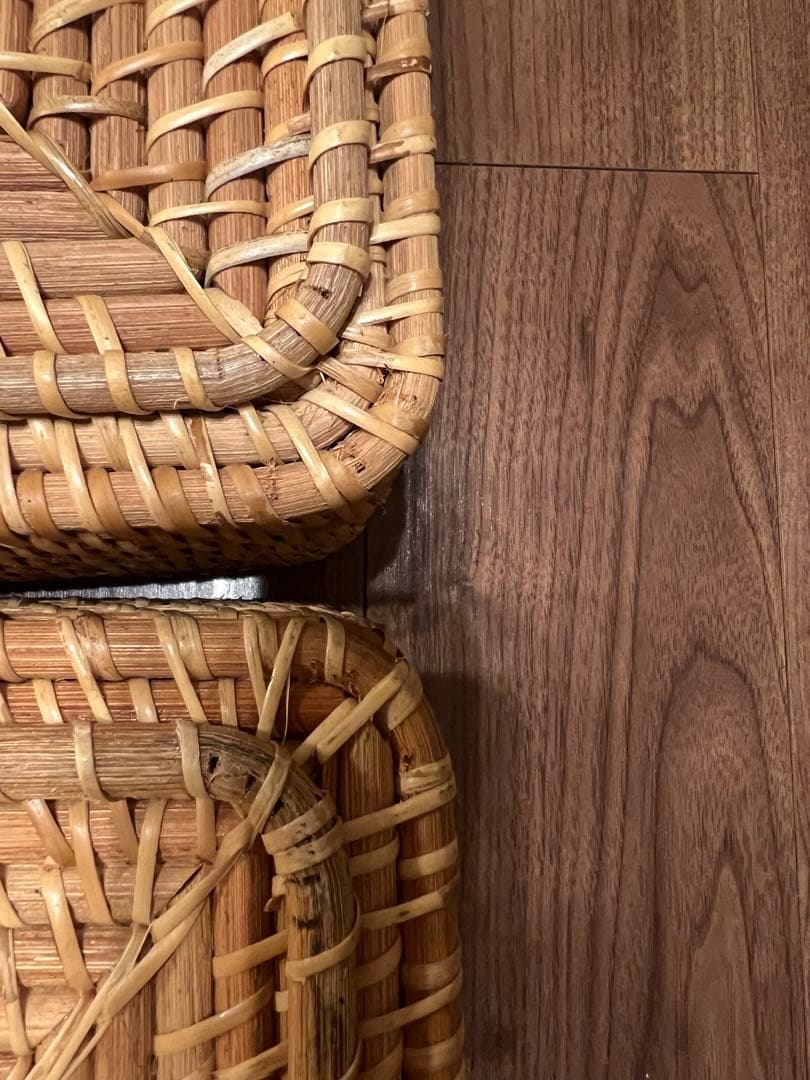 無印良品　重なるラタン角型バスケット・中 4個セット