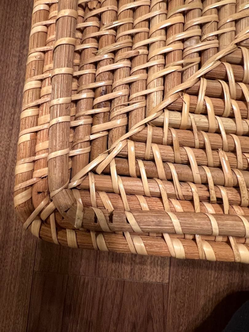 無印良品　重なるラタン角型バスケット・中 4個セット