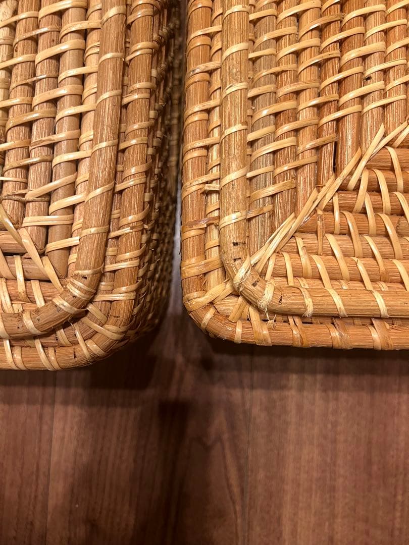 無印良品　重なるラタン角型バスケット・中 4個セット