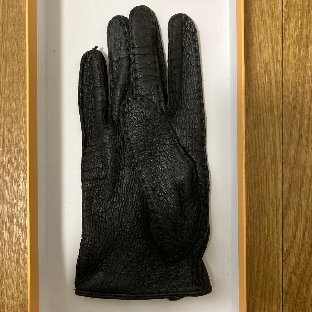 ガンコス　CAUSSE 黒 ペッカリー 手袋 ボタン付き