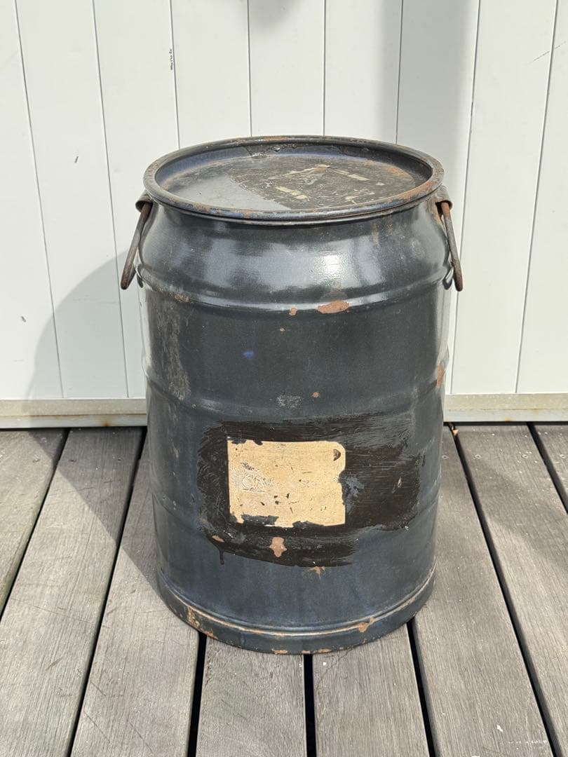 ヴィンテージ レトロ 古道具 スチール缶 タンク バレル 収納 スツール